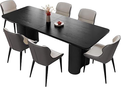 Miniatura 17 de Juego de mesa de comedor y sillas de 7 piezas para 6, mesa de cocina rectangular de 62.99 pulgadas con 6 sillas, juegos de cocina y comedor con