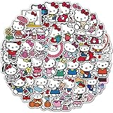  TUHAO Cute Hello Kitty Sticker Laptop Skateboard Water Cup Pegatinas Refrigerator Car Motorcycle PVC Kids Stickers Sticker 50Pcs