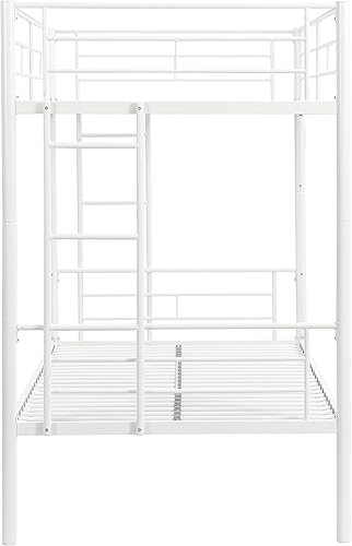 Miniatura 24 de HAUSHECK Literas individuales para 2 niños, litera individual sobre individual con dos escaleras laterales y barandillas de longitud completa,