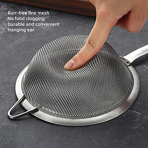 Sunwukin SN-021-0001 304 Stainless Steel Fine Mesh Strainers For Kitchen, Colander-Skimmer With Handle, Sieve Sifters For Food thumb #3