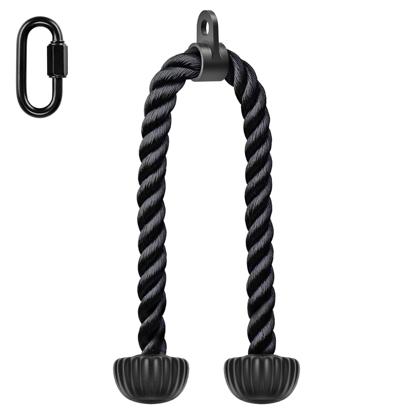 SELEWARE Tricep Rope Cable Attachment with Non-Slip Soft Rubber Ends