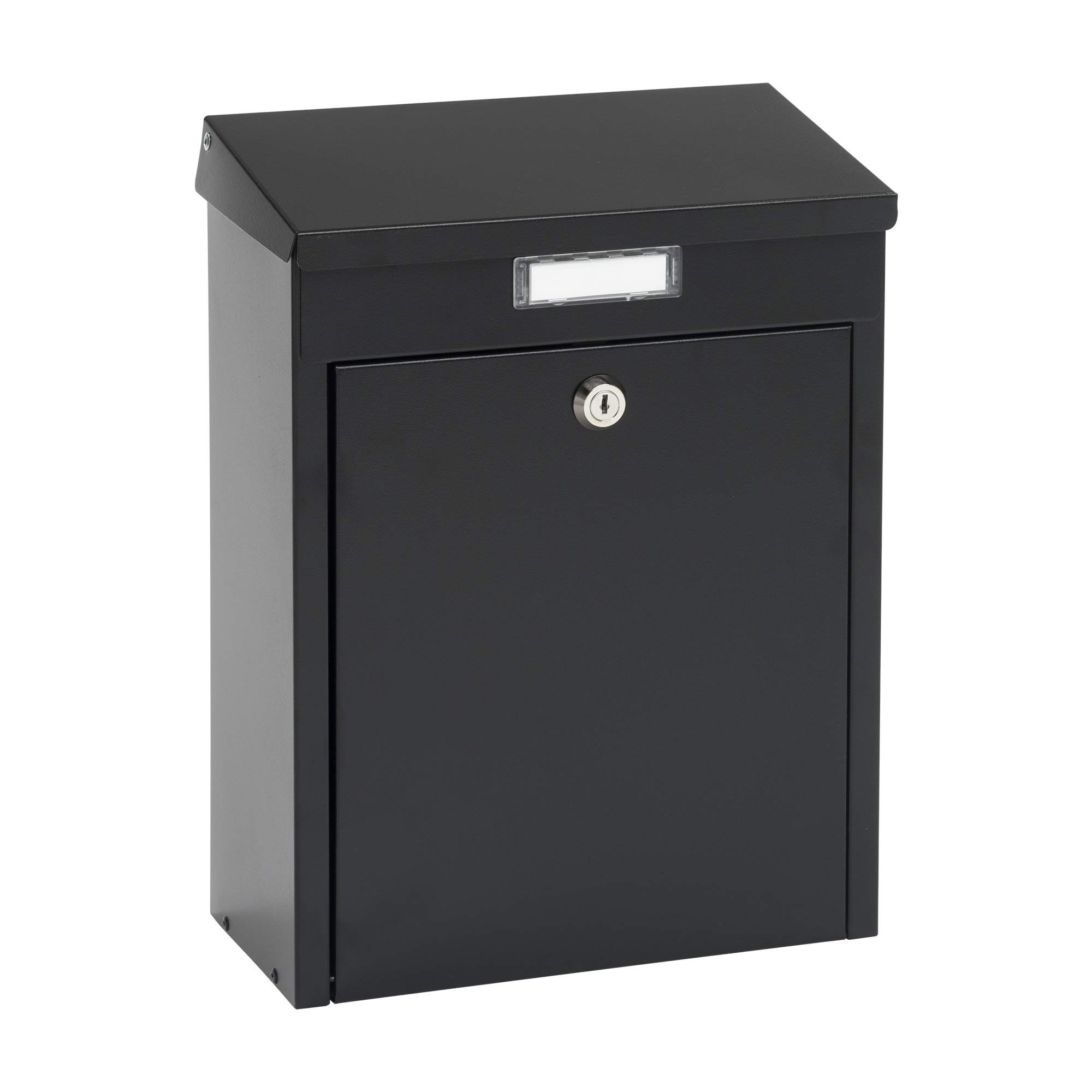 Renz MEFA 150190DE - Cassetta delle lettere Lied 150, Buca Lettere, Casella Postale, con targhetta per nome, 340 x 265 x 135 mm, colore: Nero