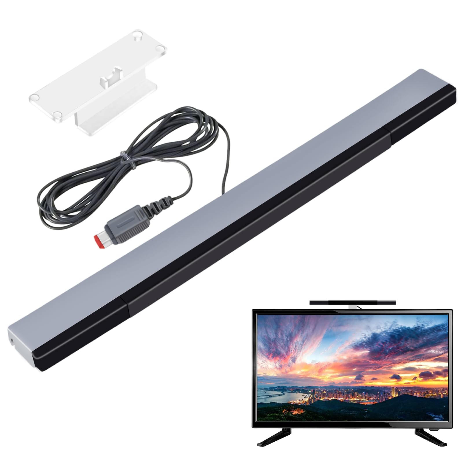 Barre de capteur infrarouge, Capteur Wii, Barre de capteur de rayon de signal IR, Barre de capteur Console Wii, Compatible avec Nintendo Wii, Wii Mini et Wii U, avec Support de Monter