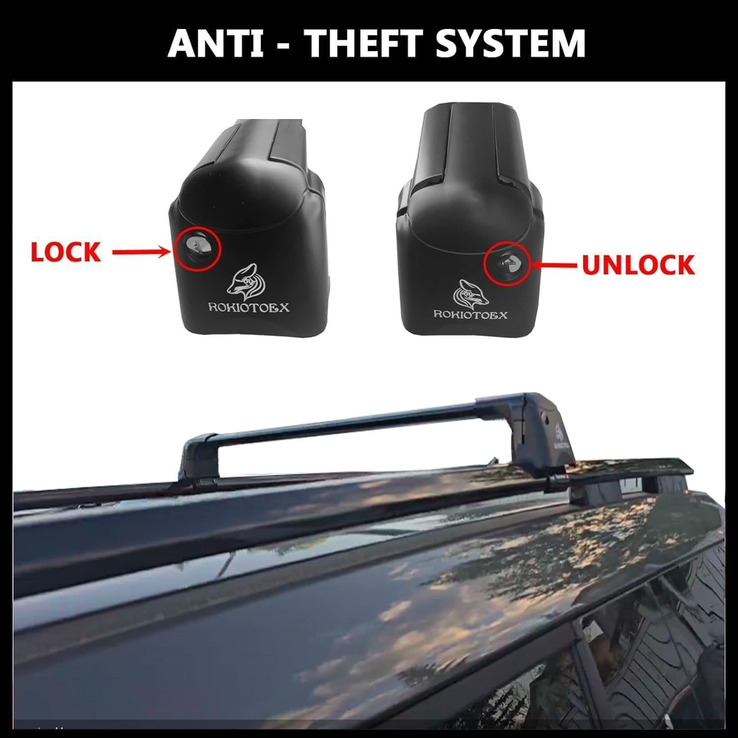 Roof Rack Crossbars Fit for 2024 to 2026 Hyundai Santa Fe Raised Side Rail - Support Power Sunroof - 220LBs Dynamic Load -Wind Noise Resistance Anti-Theft Metal Lock - Easy Install - Black Coyote