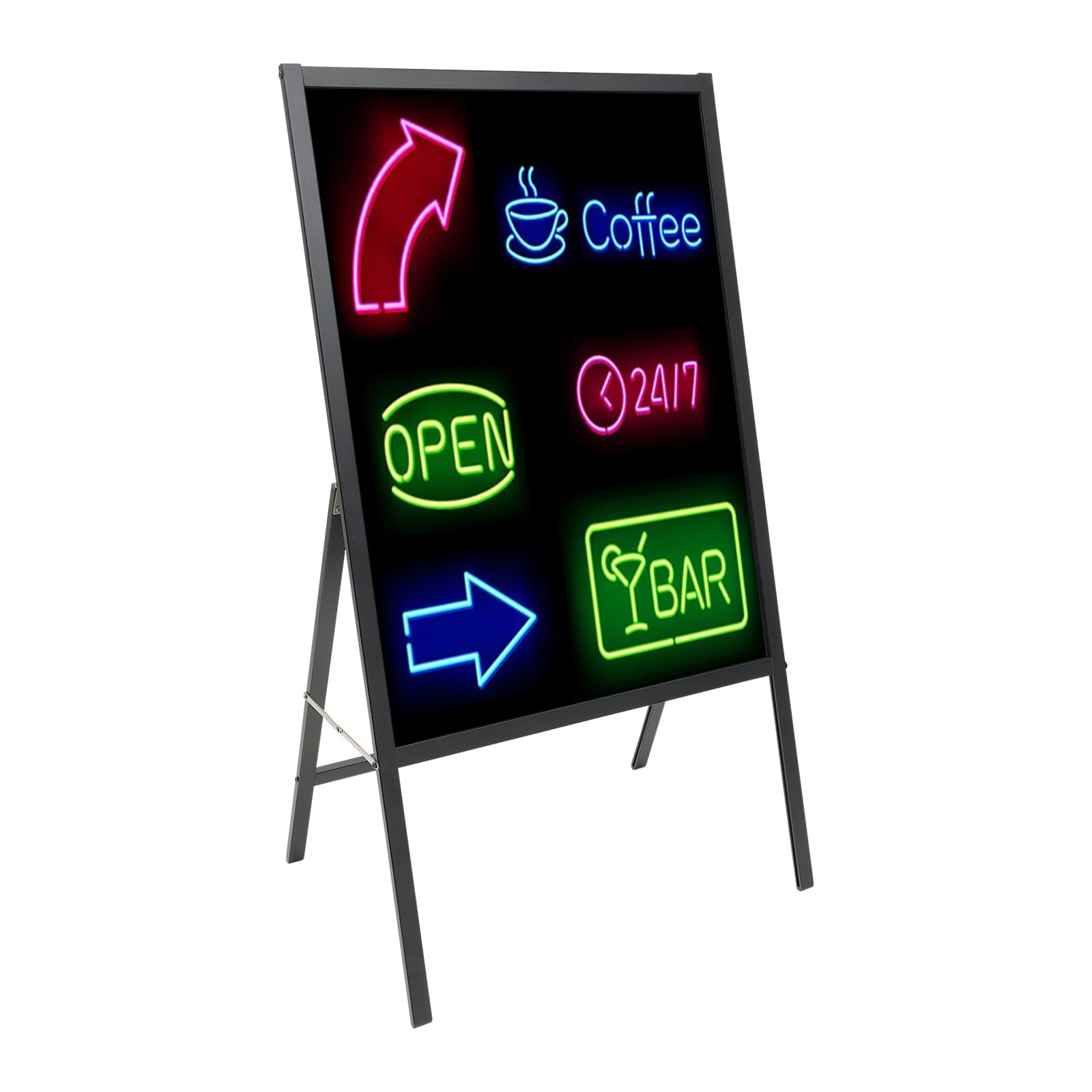 Lavagna LED per scrittura - 60 x 80 cm - Lavagna pubblicitaria luminosa con telecomando e 8 pennarelli al neon - Per caffè, bar, ristorante, matrimonio