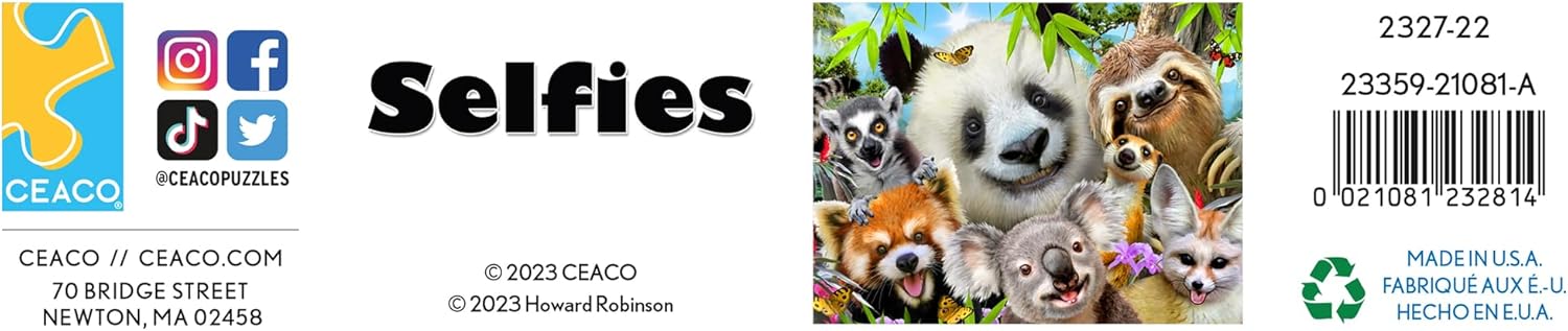 Ceaco - Selfies - Panda & Friends Selfies - 500 Piece Jigsaw Puzzle