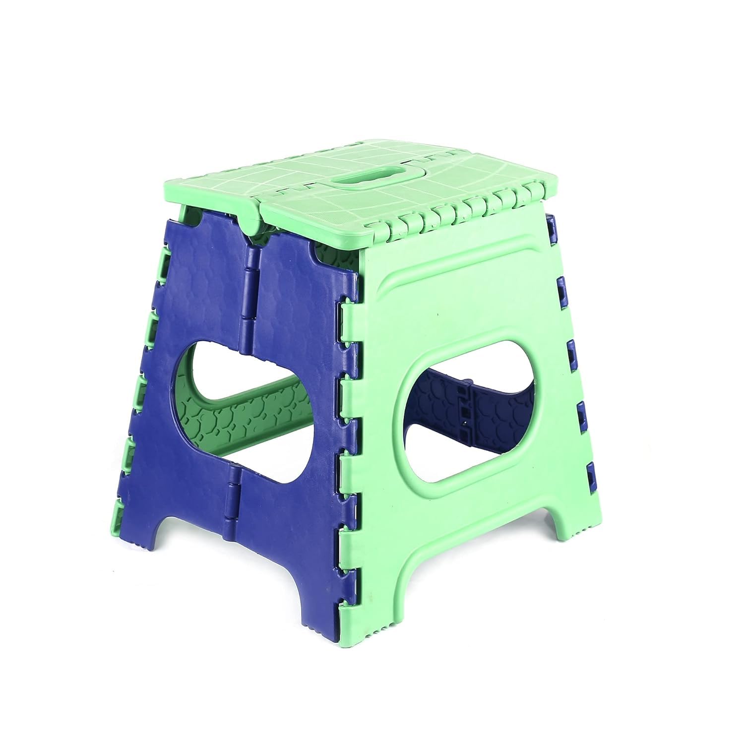 HEVEA Folding Step Stool | Non-Slip Foldable Stools for Kids & Adults Up to 100 kg | Step Stool with Handle | Lightweight for Kitchen,Bathroom,Bedroom,Garden,Camping (12 INCH, Green & Blue)-picture-11