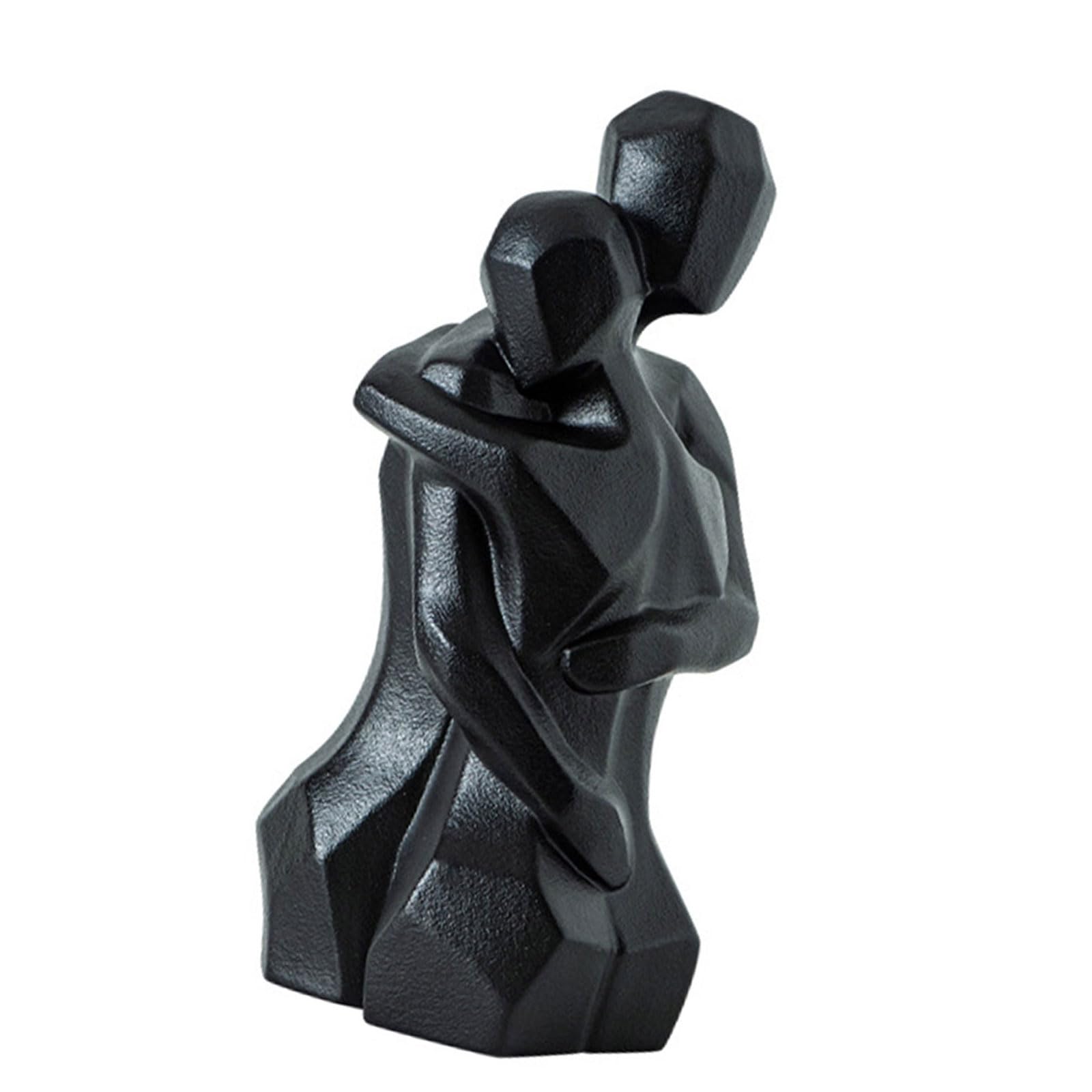 Kalttoy Handcrafted Ceramic Couple Sculpture, Couple Figurine, Heartwarming Anniversary Home Shelf Display Embracing Sculpture