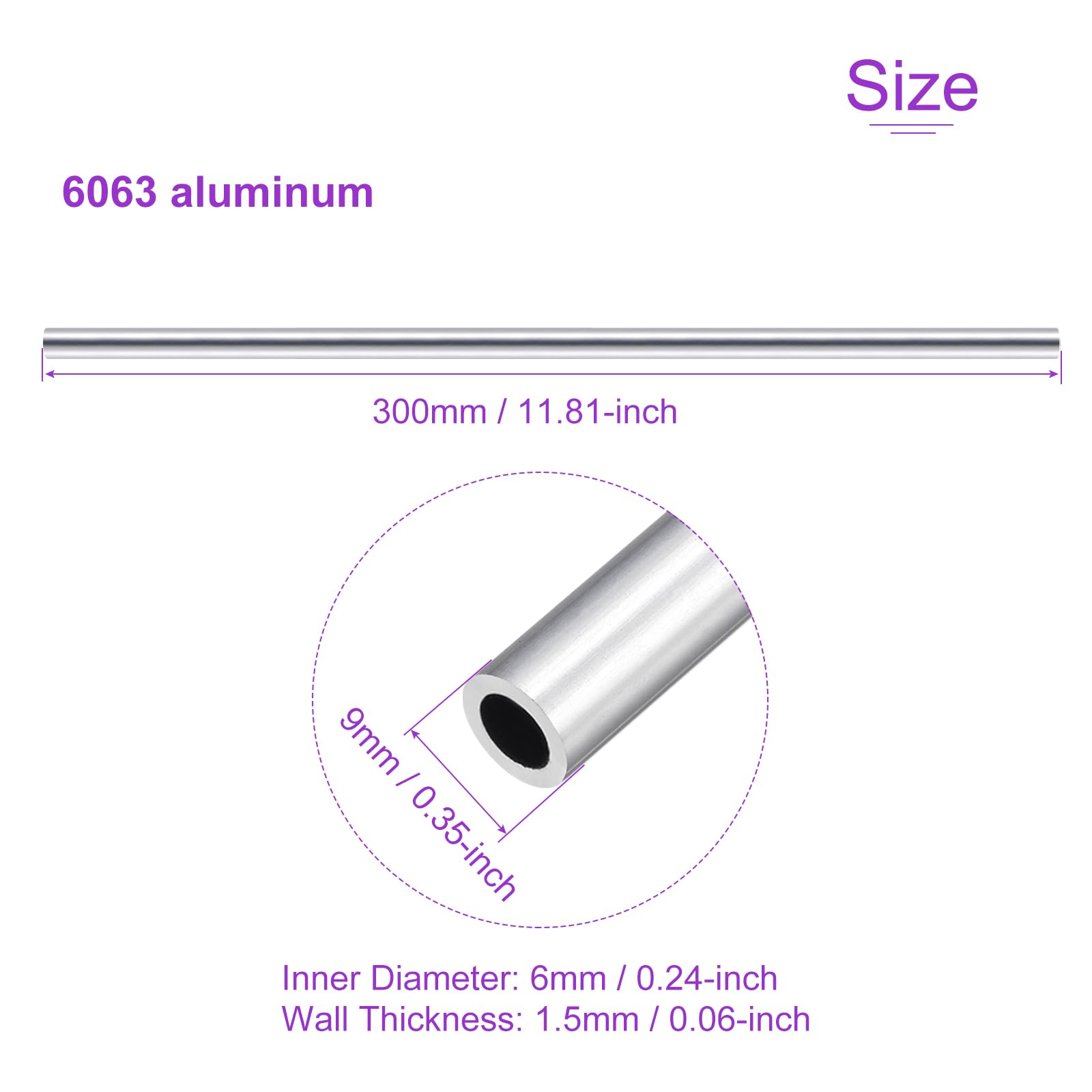 3 Tubi In Alluminio 6063 - 5mm Esterno, 4mm Interno, Lunghezza 300mm Per Fai Da Te - Foto 11