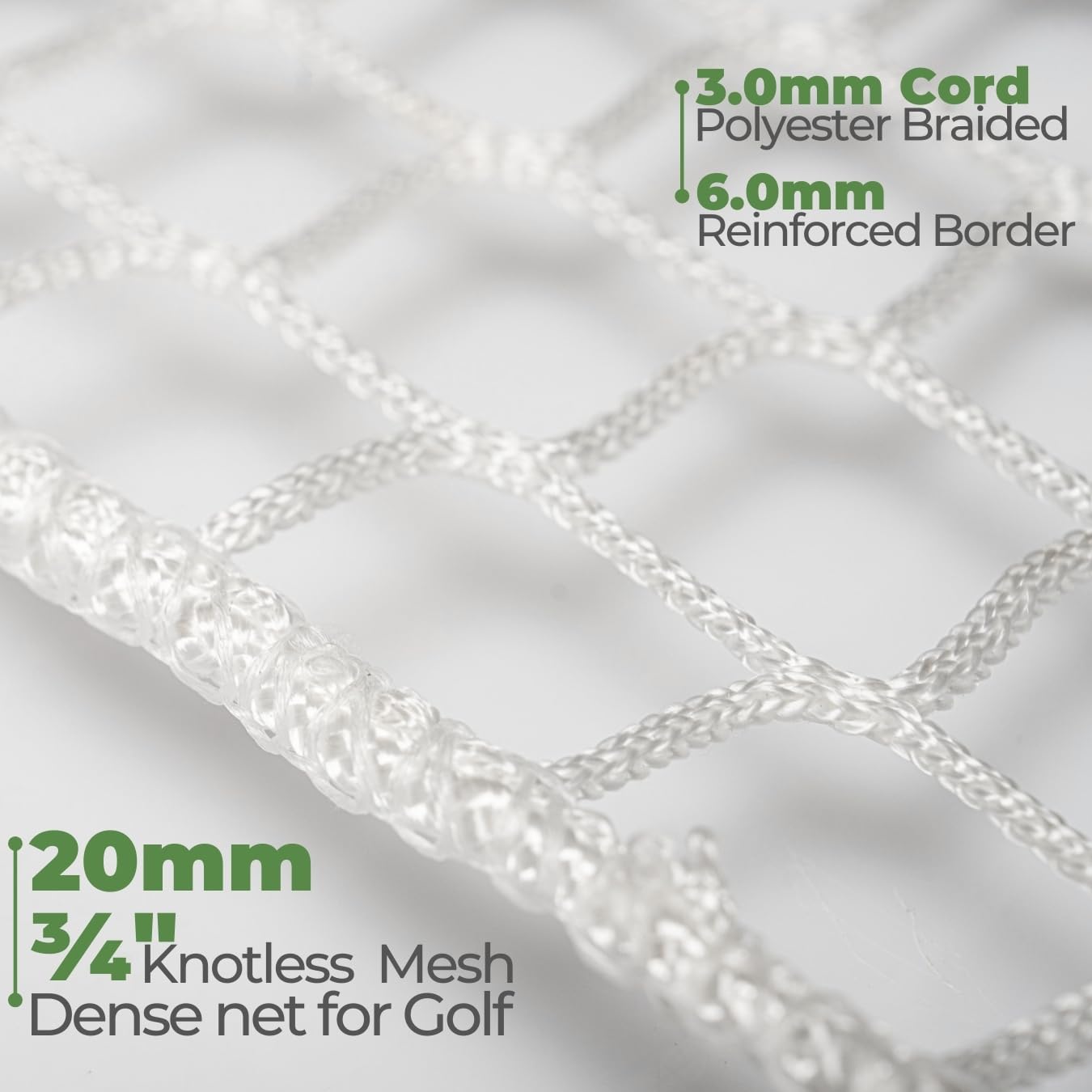 Morelux Golf Netting Material White 10'x10' - Golf Hitting Net for Backyard - Sport Netting Barrier for Sports (White 10'x10')