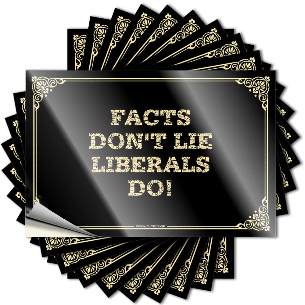 Bar Accessories Man Cave Lettering Sticker Hard | Facts Don't Lie Liberals Do! Metal Adults Sticker Pack(12X18CM)