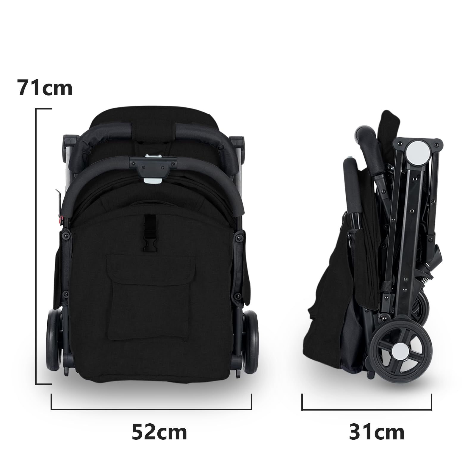 Passeggino leggero del bambino,Passeggino del bambino compatto di viaggio,Passeggino | Imbracatura a 5 punti, cestino portaoggetti, barra paraurti