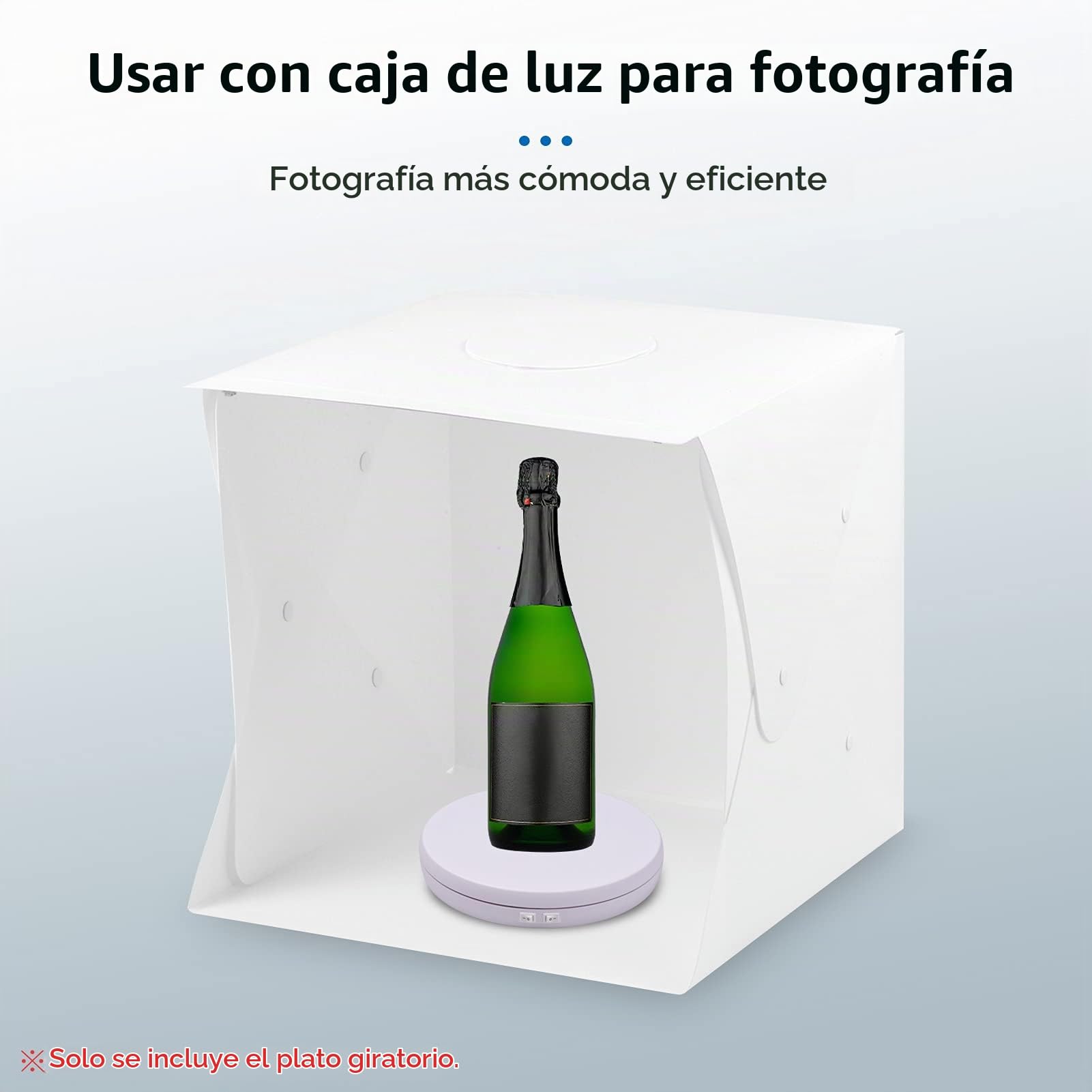 Andoer Base Giratoria Eléctrica 360°, Placa Giratoria de Fotografía Con Luz LED, Soporte Expositor Para Producto, Joyería, Reloj