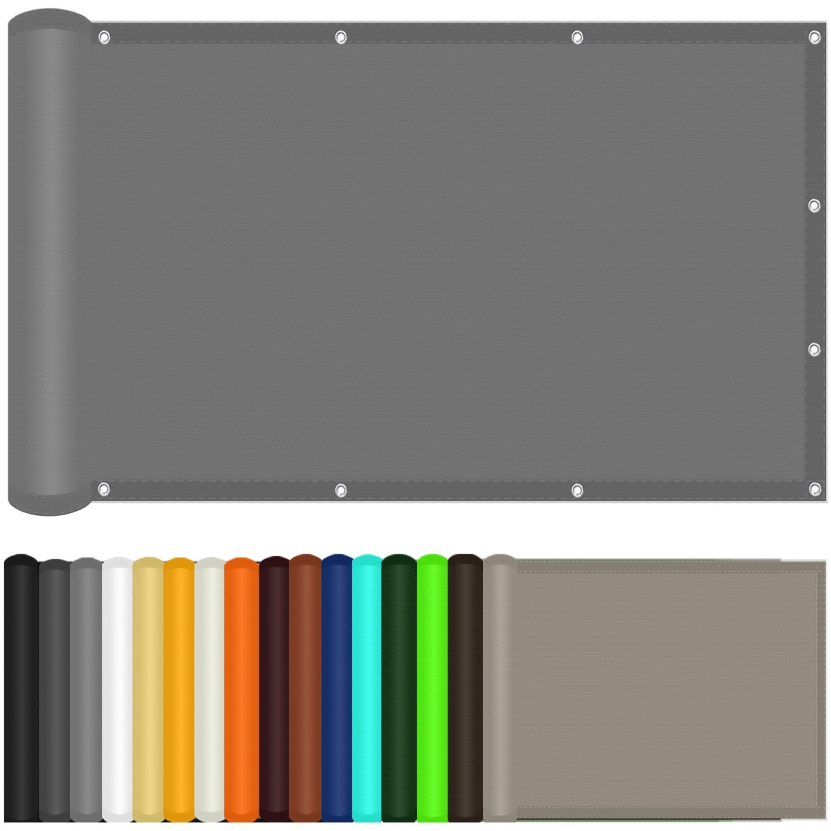 Tela de protección UV de 160 x 460 cm, 98 % de bloqueo UV, para jardín, con cuerdas de sujeción, para patios, balcones, piscinas, red de sombra gris claro