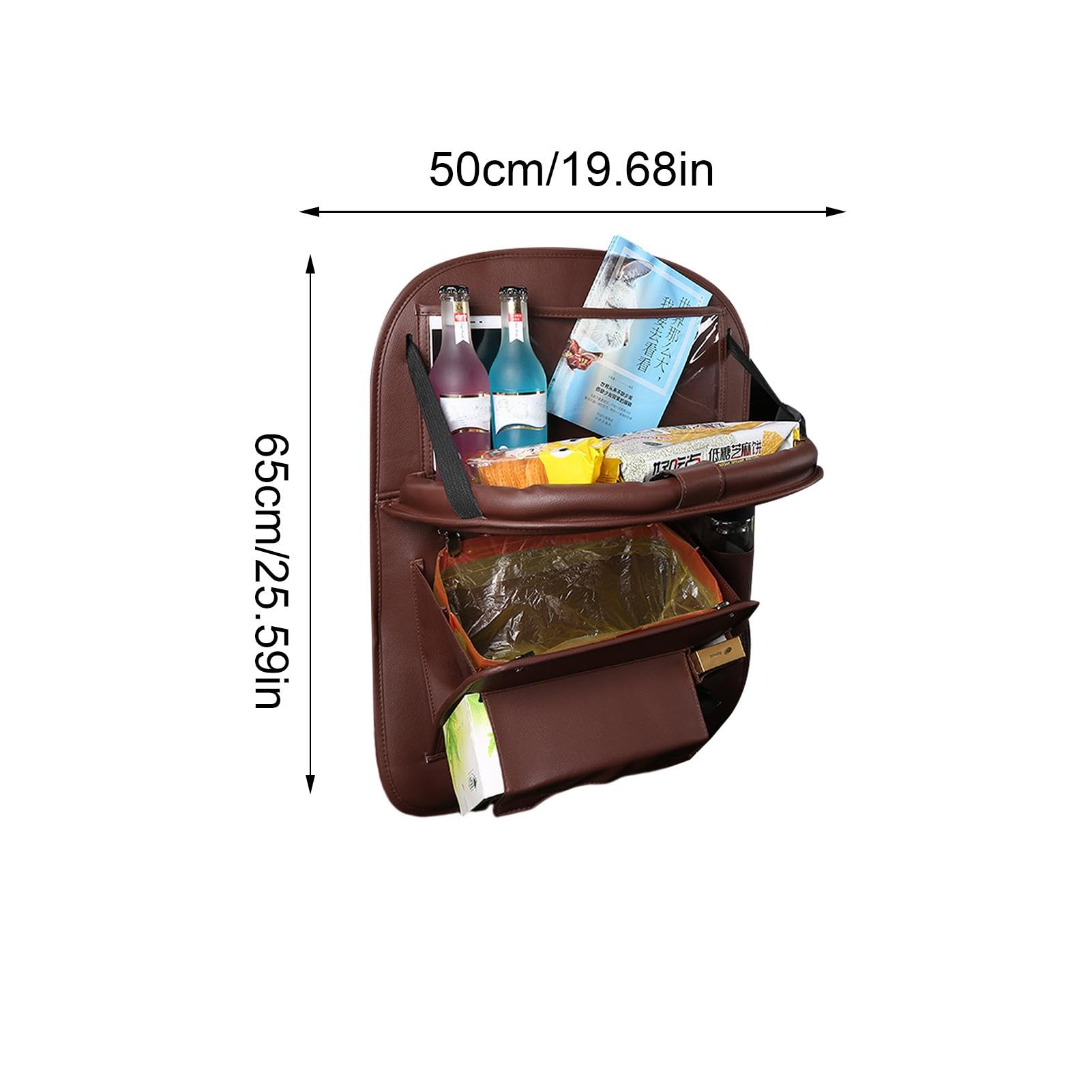 Organizer per sedile posteriore auto, organizer per sedile posteriore, organizer per auto, da viaggio con 9 scomparti, organizer per auto in pelle ecologica in poliuretano, impermeabile,