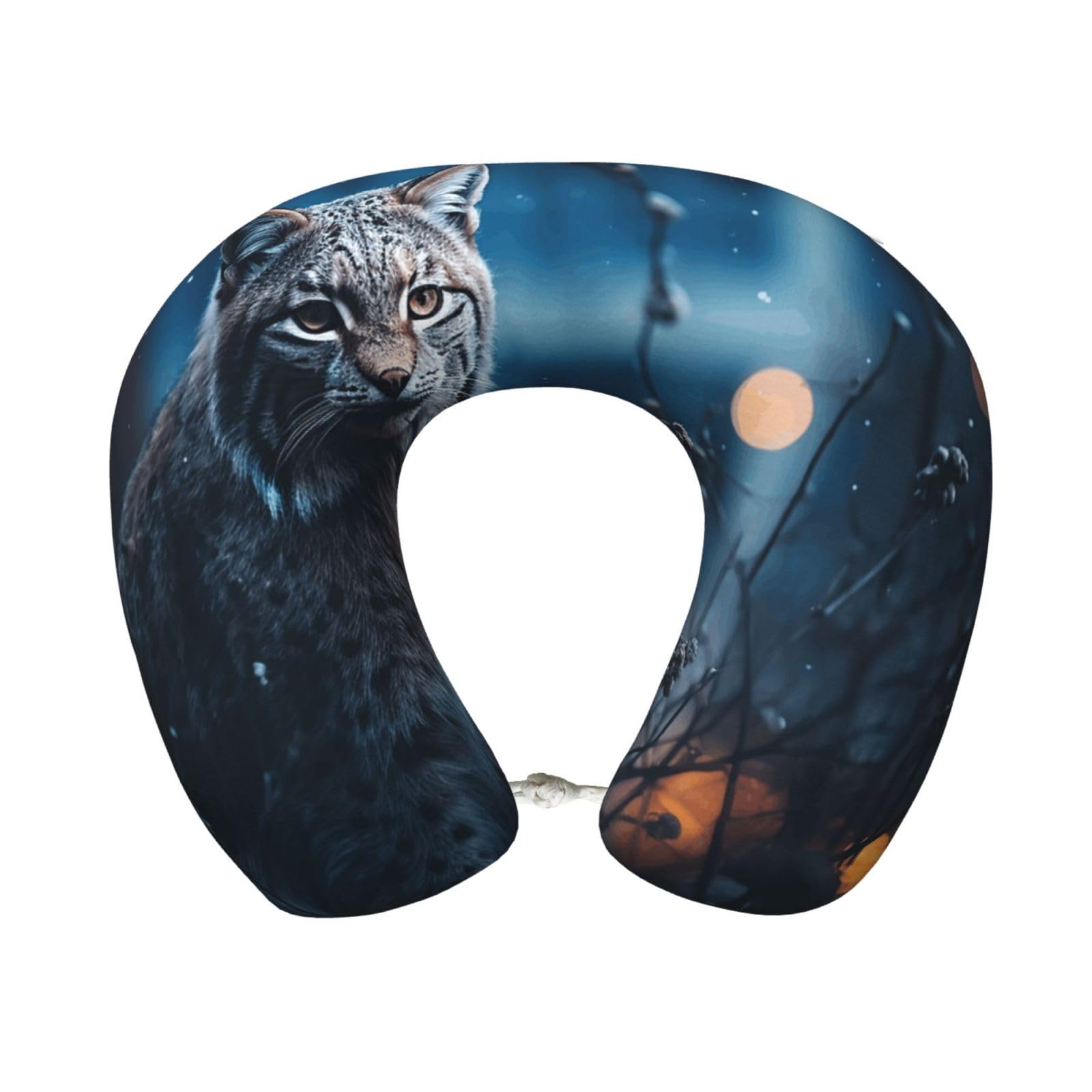 FodPand Travel Pillow Female Lynx Neck Rest Soft Comfortable Travel Neck Pillow U-Shaped Memory Foam Sleeping Rest Cushion Travel Accessories for Airplane Car and Office