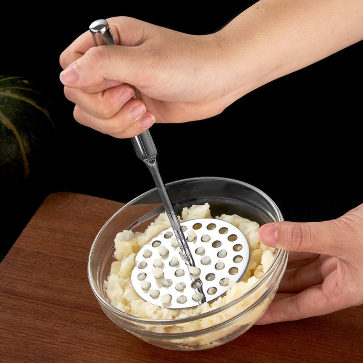 Stainless Steel Potato Masher Handle Heavy Duty Kitchen Gadget for Smooth Potatoes and Food Preparation Stainless Steel Design