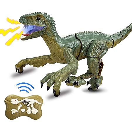 Amazon ロボットおもちゃ 恐竜おもちゃ 電動ロボット 男の子おもちゃ 女の子おもちゃ 恐竜のうなり声 操作時間60分間 Usb充電 子供の日 誕生日 クリスマスプレゼント 子供向けギフト 日本語説明付き 緑 ロボット 子ども向けフィギュア おもちゃ