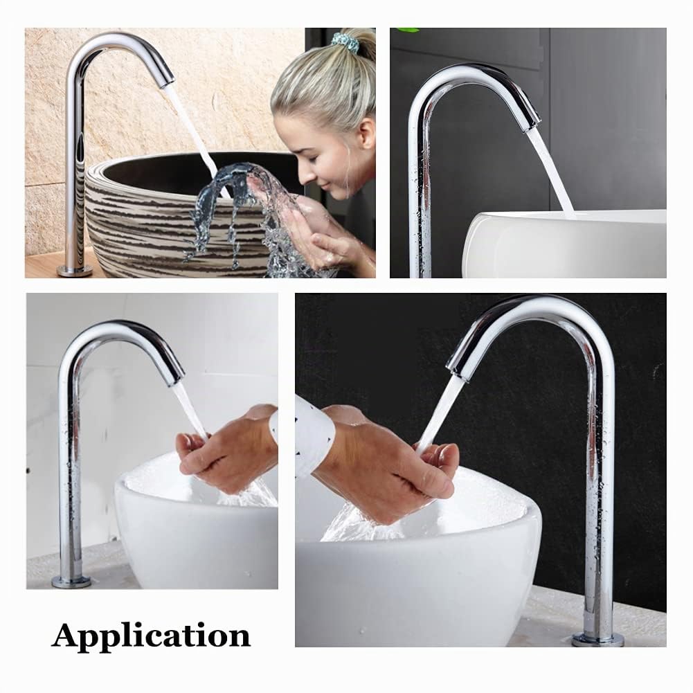 Robinet Automatique, Robinet de Lavage à capteur Infrarouge à Filetage G1/2", Robinet d'évier de Cuisine en Acier Inoxydable sans Contact, à Piles, pour Bassin de Cuisine(C)