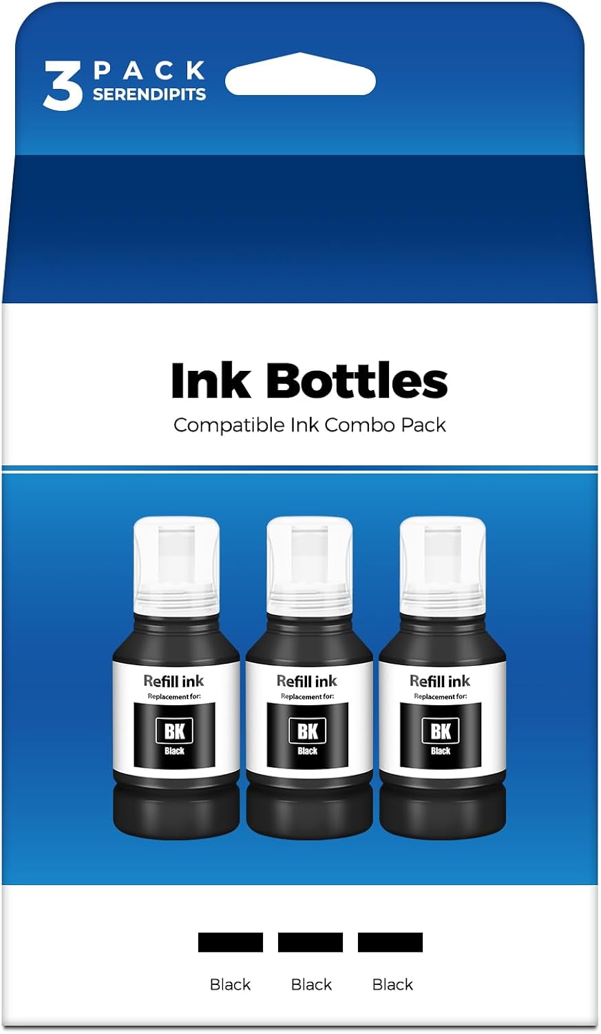 for ET-2980 ET-3950 ET-4950 ET-2850 ET-3850 EPT502 Black Ink Refill Bottles Compatible with Epson 502 Black Ink Refill Bottles