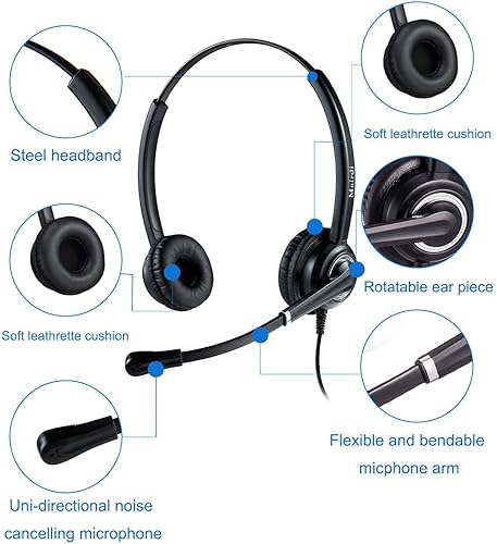 Miniatura 3 de MAIRDI Auriculares para teléfono celular con micrófono con cancelación de ruido, auriculares para computadora portátil de 0.138 in Jack para trabajo