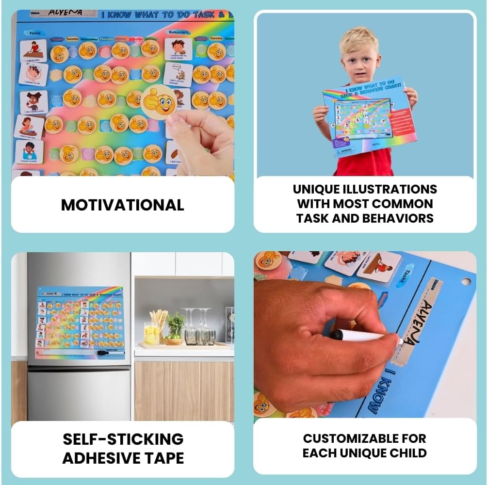 Thought-Spot Portable Parenting Mat and Task and Behavior Reward Chart Bundle