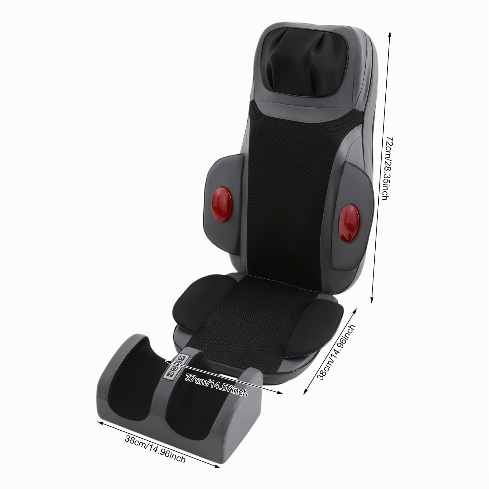 Asiento de masaje multifuncional para cuerpo entero, 3 intensidades, 15 min, masaje de espalda y cuello, esterilla de masaje con función de calor, masajeador de espalda para casa y oficina