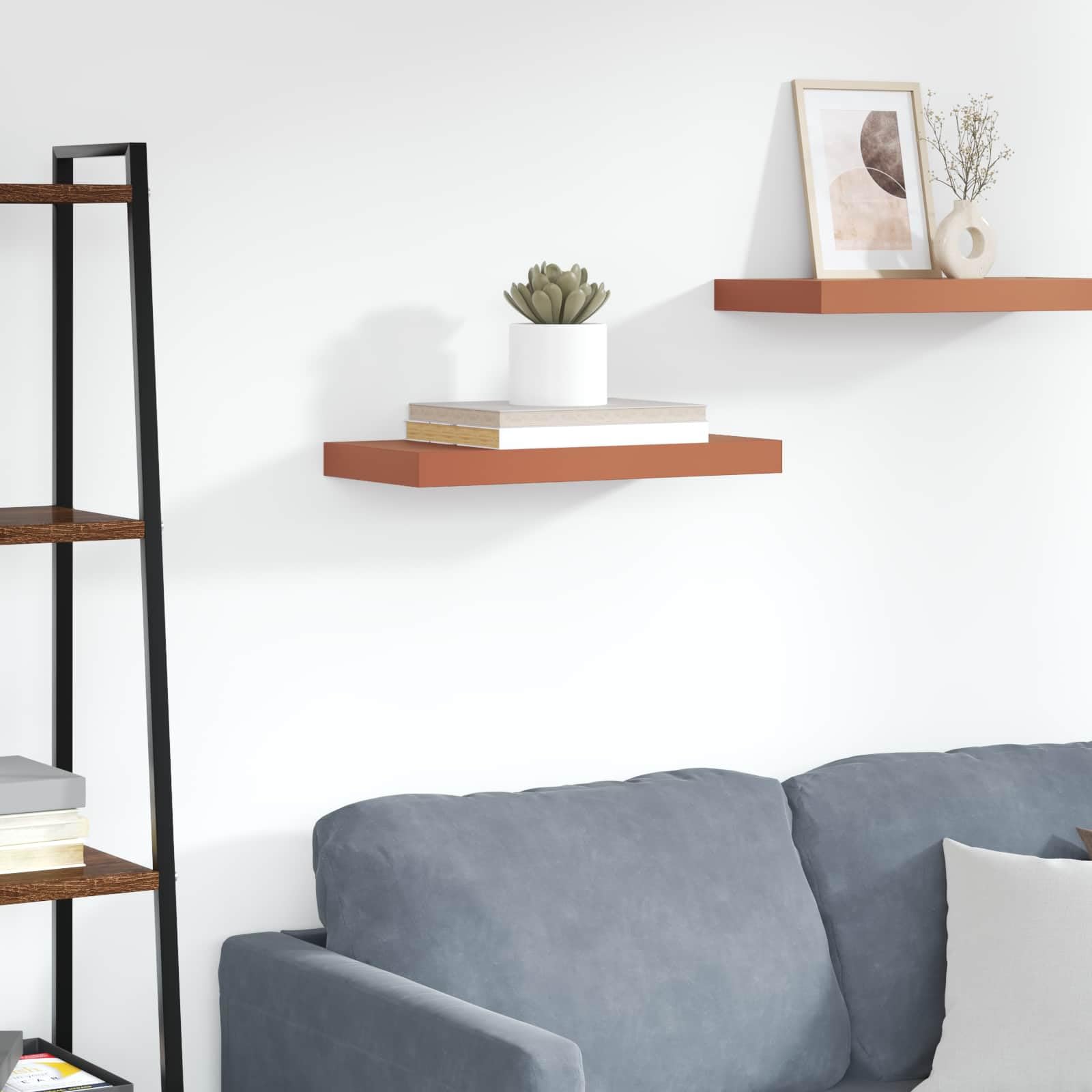 Étagère murale rouge 50x23 cm : tablette flottante design pour ranger vos livres