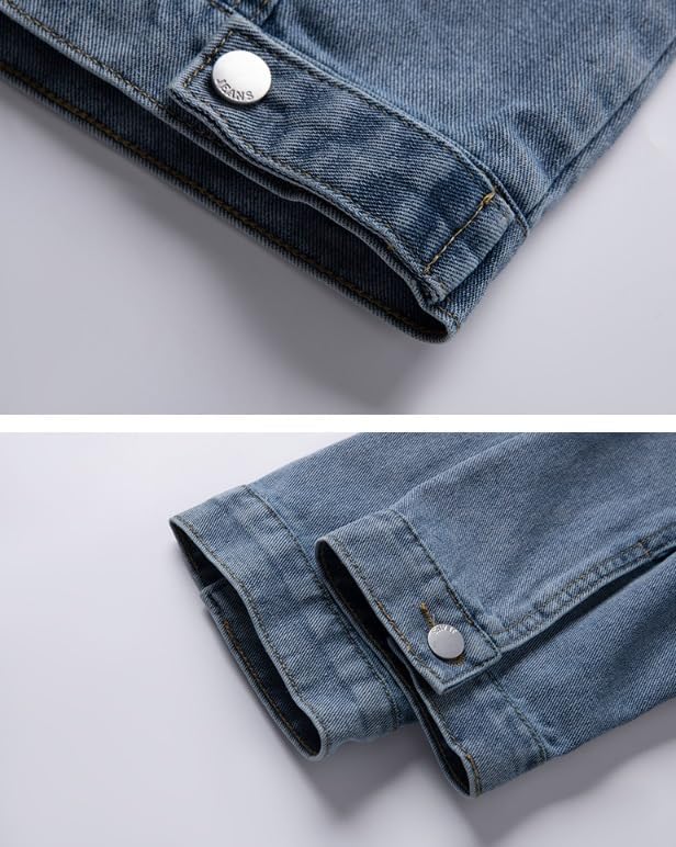Mens Street Style Denim Jacket Coats Casual Trendy Spring Fall Jackets Outerwear for Men
