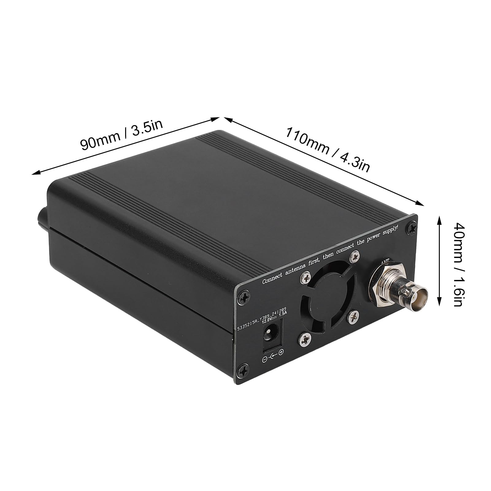 Transmisor FM de 12V - 76-108MHz, Transmisor de Modulación de Frecuencia Estéreo de 1W/5W con Conector de Audio de 3.5 Mm, Rango de hasta 10 Km