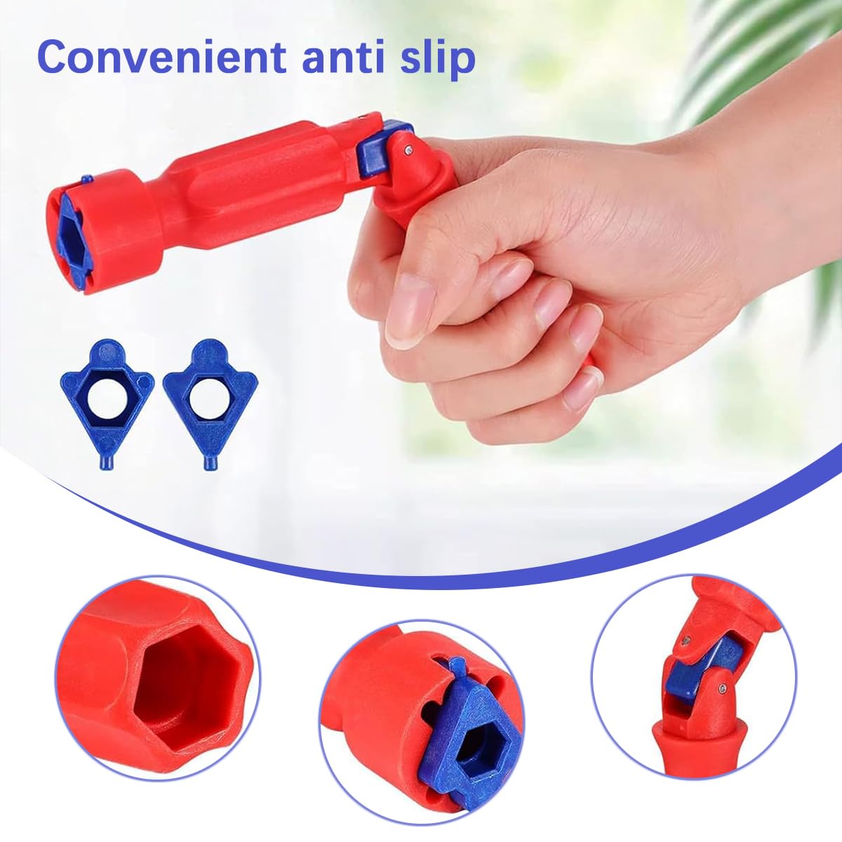 1 Set Toilet Seat Spanner Plumbing Tool with 1 Replacement Head, Universal Toilet Seat Fitting Tightening Tool - Image 3