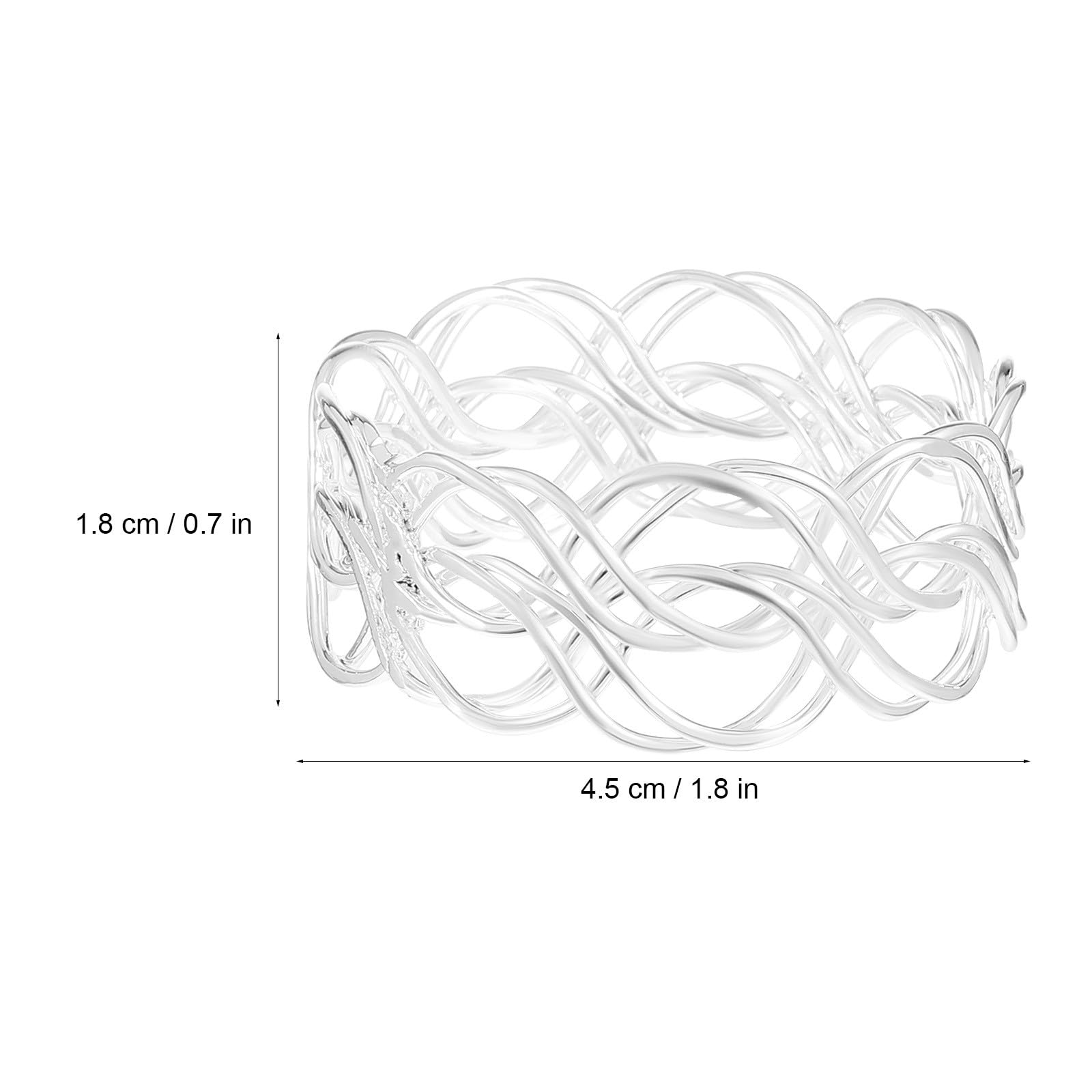 BESPORTBLE Serviettenringe und Glänzende Oberfläche mit Elegantem Unregelmäßigem Webmuster 6 Stück aus Metall Stabile Qualität für Hochzeit und Festliche Tischdekoration