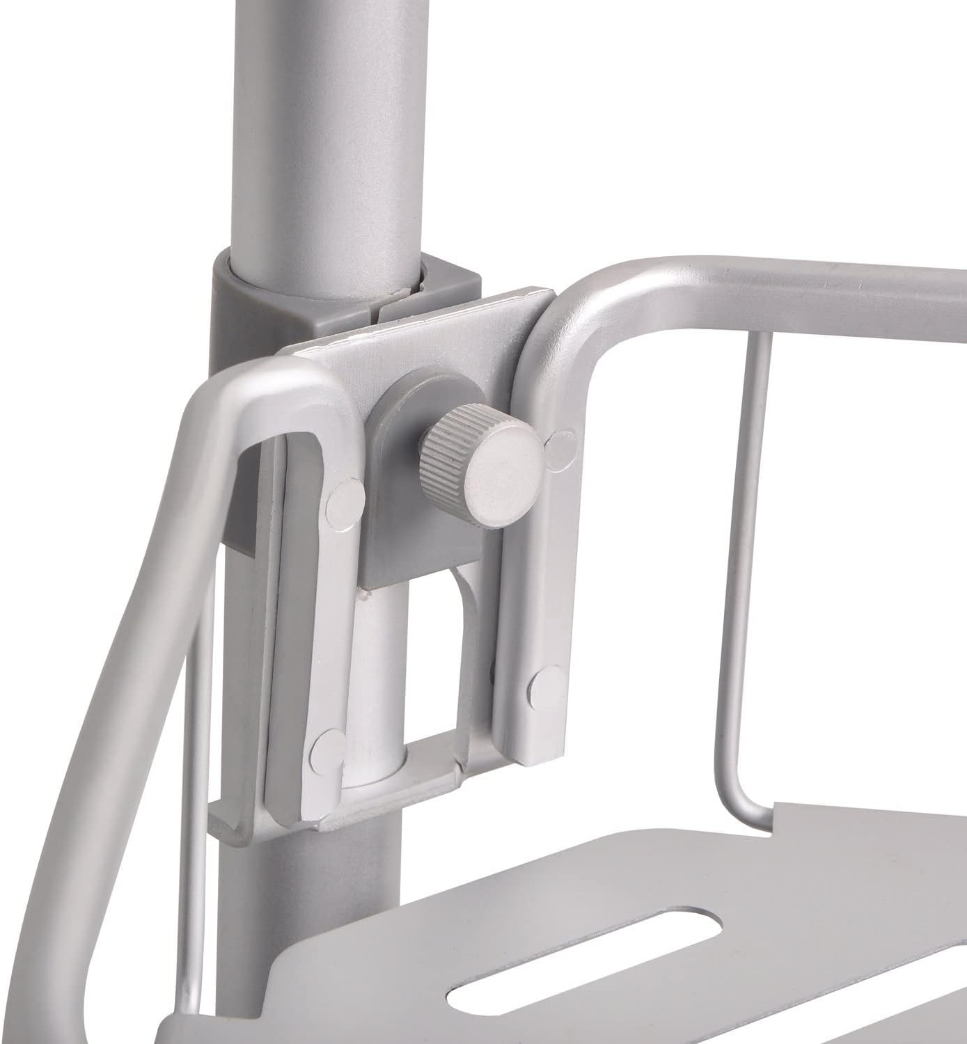 Utopia Alley Flat Shelf Rustproof Shower Caddy, Satin Chrome, Corner Pole Caddy