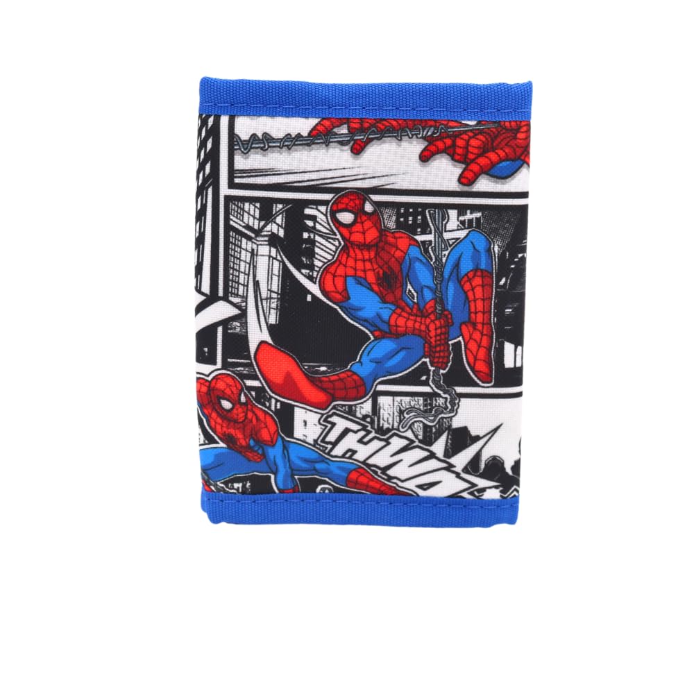 Dynamic Cartoon Superhero Classic Comic Trifold Lightweight Wallet for Pre-Teens Boys Fans