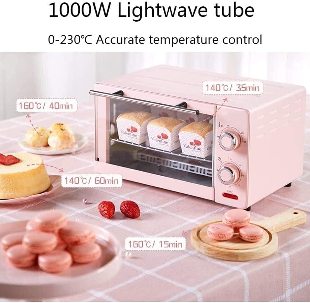 11L minipiekarnik elektryczny 1000W piekarnik maszyna do chleba domowego piec do pieczenia ciast gotowanie grill, pieczenie, tosty 60-minutowy zegar 0-230 ℃ regulacja temperatury (Color : A)