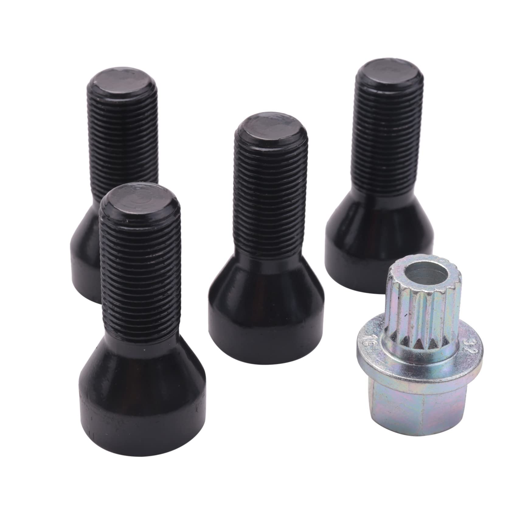 Vis De Roue Antivol Pour BMW Et MINI - Lot De 4 écrous M14x1.25 Ou M12x1.5 En Acier Noir - Clé 36136776076 Incluse - 2