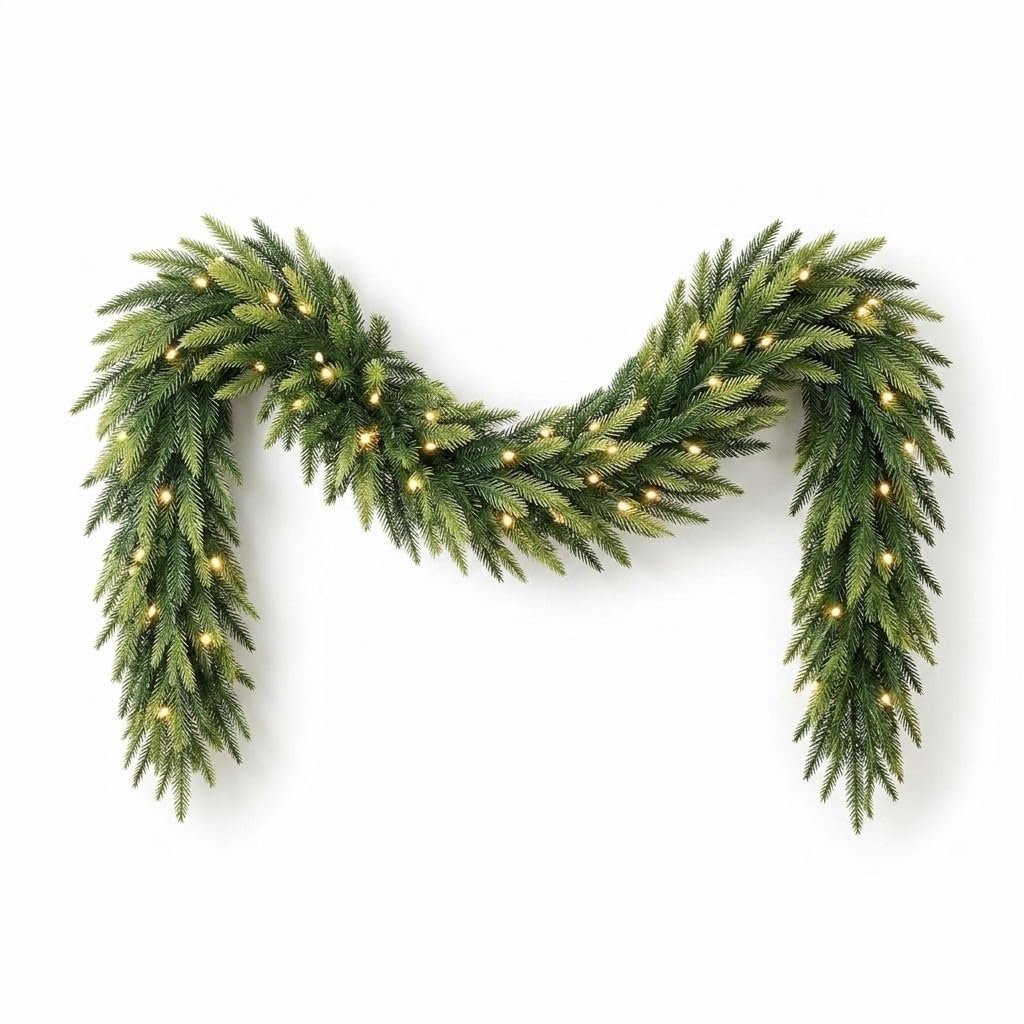 Christmas Decorations, 6FT Green Realistic Artificial Christmas Garland