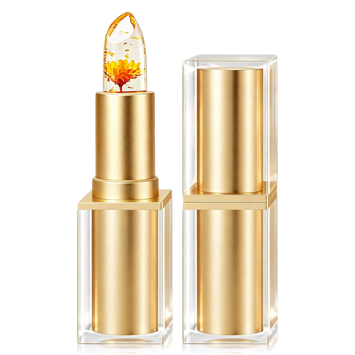 QIC Transferproof Color Changing Lipstick,Color Changing Lipstick for Women Girls,Temperature Change Moisturizer,Waterproof Moisturizer Lip Balm(Gold Foil)