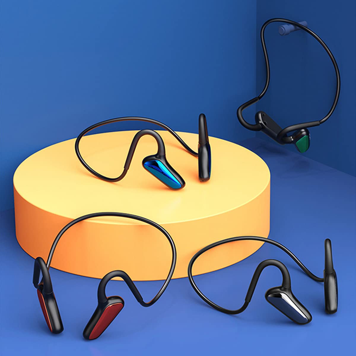 Cuffie Wireless Sport Bluetooth Auricolari Sportivi a Conduzione Ossea/Orecchio Aperto, Cuffie Stereo HiFi Senza Fili Auricolare Leggere Antisudore per Corsa Ciclismo Fitness Regalo Green