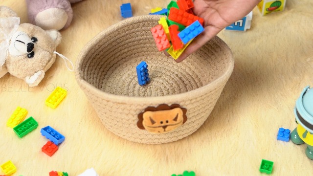 Cestini Regalo Vuoti In Corda Di Cotone Viola - Piccolo Cesto Intrecciato Con Sacchetto E Nastro - Portaoggetti Per Giocattoli, Articoli Per Bambini E Gatti