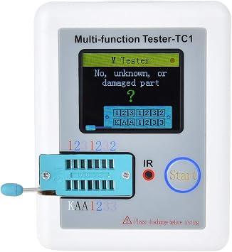 PerGar Transistor Meter, LCR TC1 Portable Multi Function Capacitance Resistance Tester with 1.8 Full Color Graphics Display for Diode Triode Capacitor Resistor Transistor LCR NPN PNP MOSFET