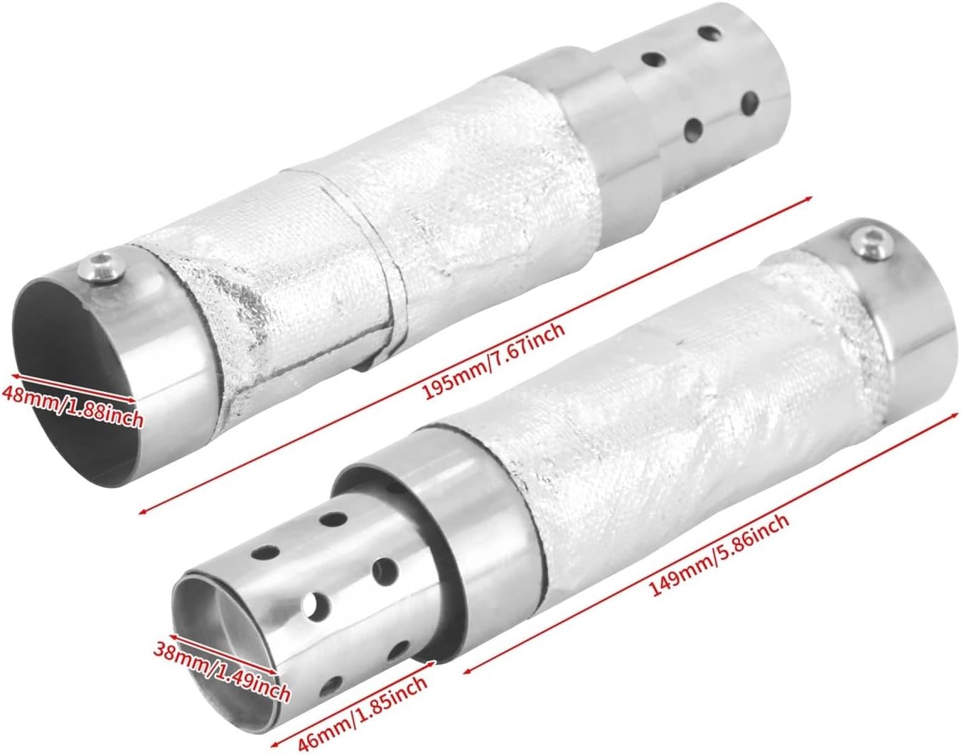 バイクマフラー スポーツスターツーリングFLHT FLHXダイナソフテイルスリムオートバイ38-48mm静音バッフル排気管マフラーサ
