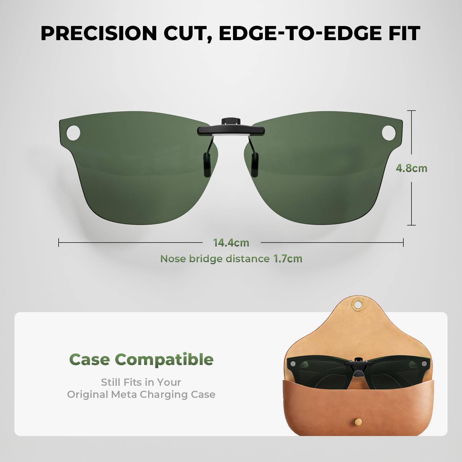 Confezione da 4 occhiali da sole polarizzati a clip per occhiali Ray-Ban Meta 2 Smart Glasses, protezione UV antiriflesso, nessun impatto sui sensori, 4 colori (nero/verde/blu/grigio sfumato