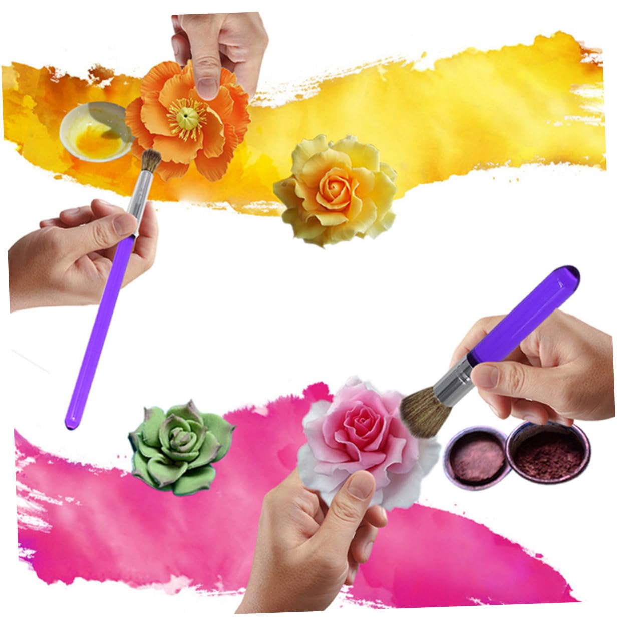 MAGICLULU 5 Ensembles Étui À Stylo Gravure Fondant Pinceaux À Pâtisserie Accessoires De Décoration De Pâtisserie Biscuit Gâteau Outil Multifonction Pinceau À Dessert Plastique 8 Pièces * 5