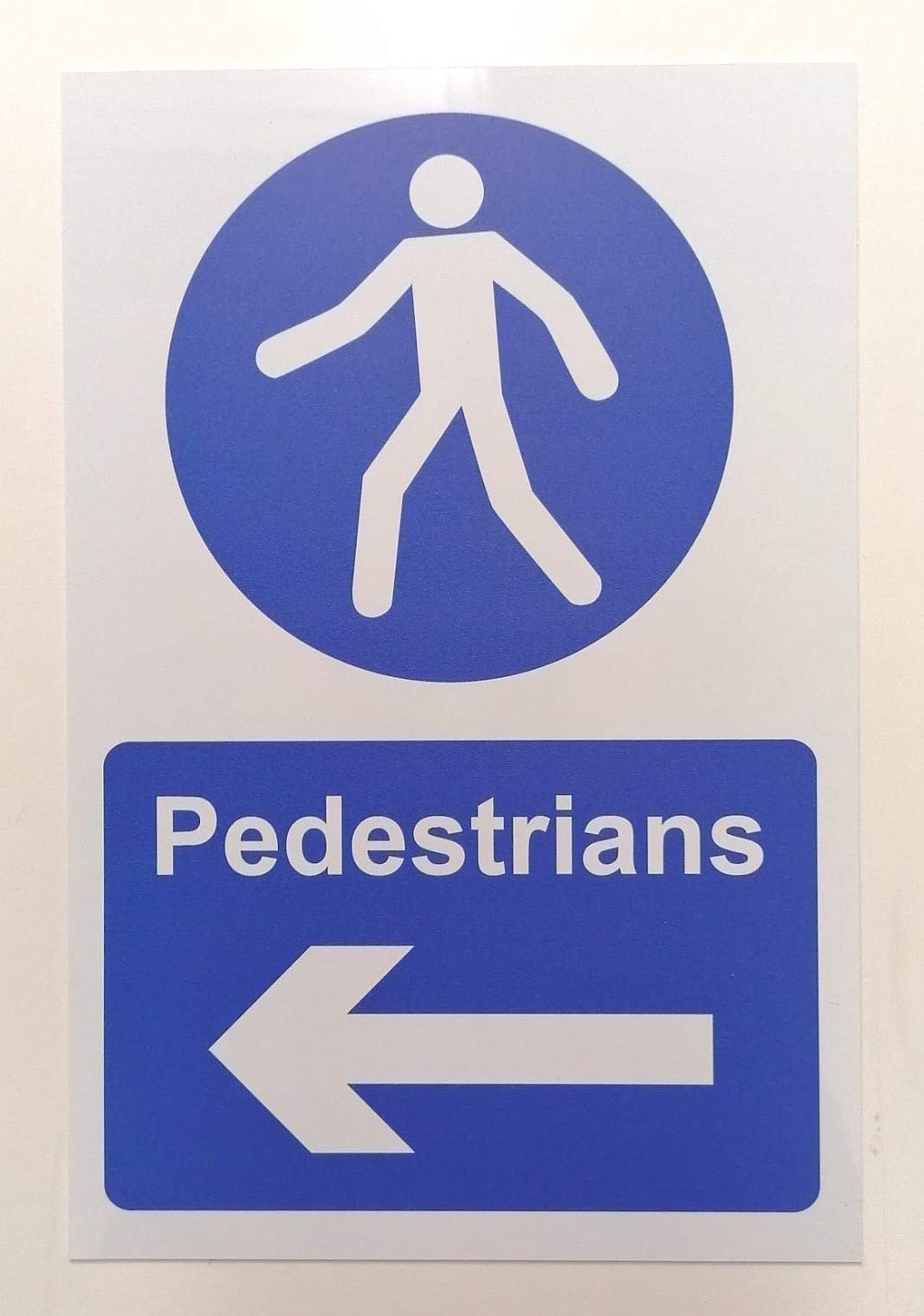 Kpcm Display Ltd Pedestrians Left Directional Arrow Safety Sign - 1.2Mm Rigid Plastic 300Mm X 200Mm