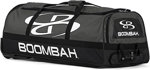 Boombah Brute - Bolsa para bates rodantes, 35 x 15 x 12-12 pulgadas, múltiples opciones de color, capacidad para 4 bates y espacio para equipo,
