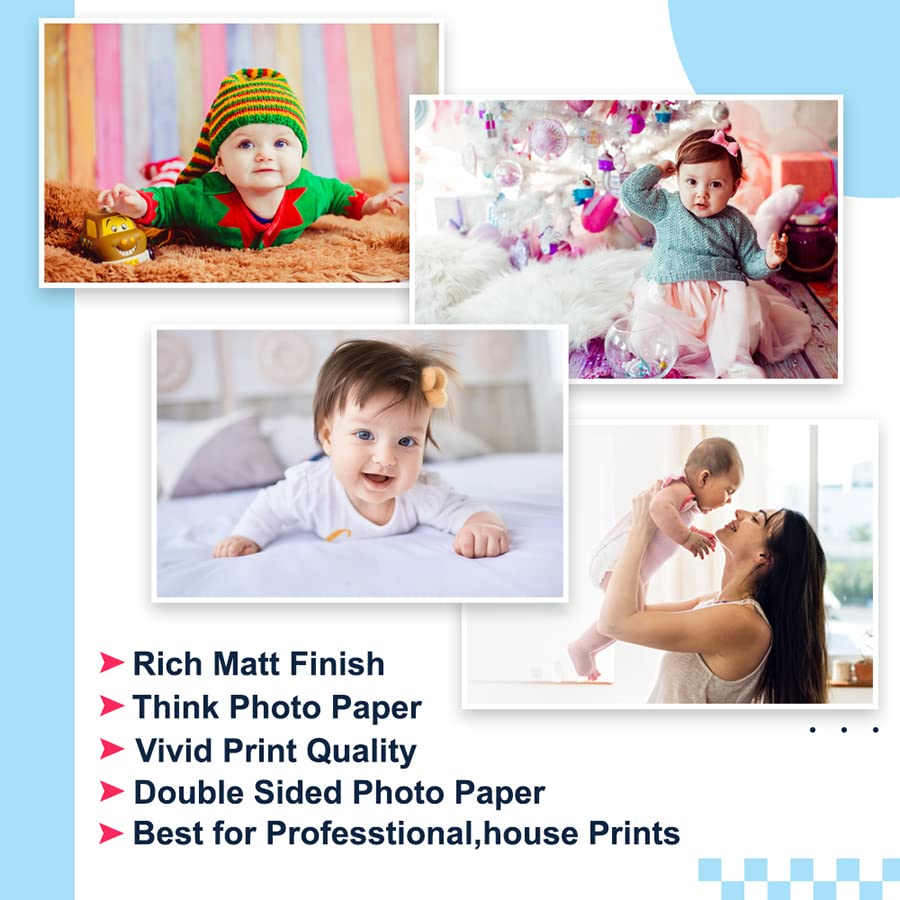 Pack of 50 Matt Photo Paper A4 Double Sided (210 mm x 297 mm) 230 GSM Photo Paper for Printer Epson LabelWonderland - Image 3