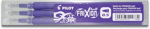 Pilot Refills for Frixion Clicker Rollerball 0.5 mm (Pack of 3) - Violet