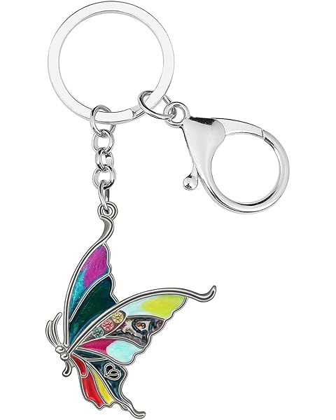 NEWEI Cute Butterfly Keychain Insect Summer Spring Keyring for Women Girls Purse Car Accessories Charm