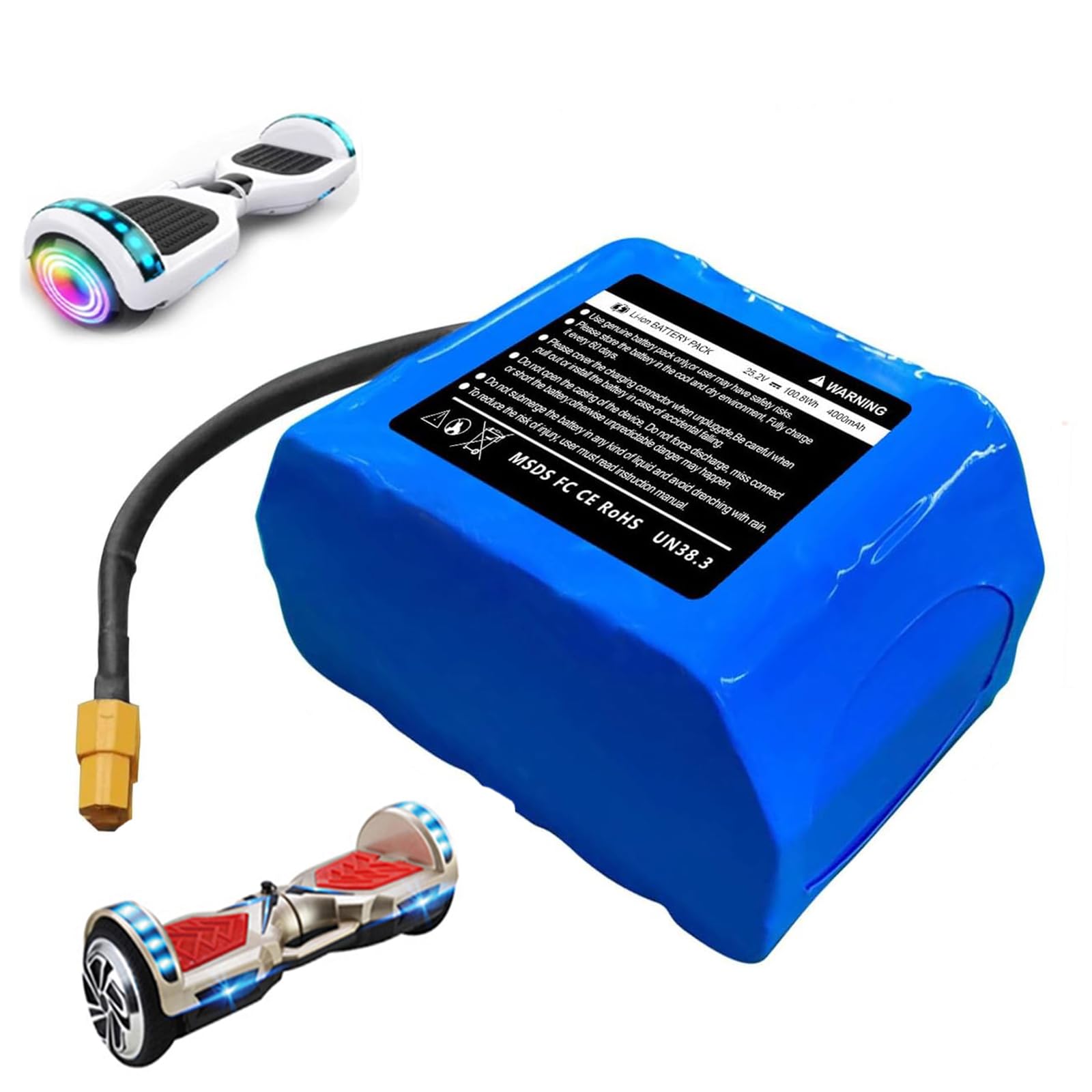 JHKJ 24 V 4 Ah Hoverboard Lithium Ionen Akku, 25,2 V 29,4 V 4000 mAh Lithium Ionen Akkupack für Elektroroller und Self Balancing Boards JHKJ 24 V 4 Ah Hoverboard Lithium Ionen Akku, 25,2 V 29,4 V 4000 mAh Lithium Ionen Akkupack für Elektroroller und Self Balancing Boards